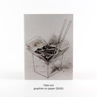Take-out notebook front cover and artwork details