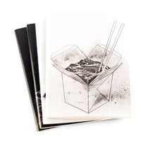 Kevin Roque's Quaderno notebooks stack with Take-out on top