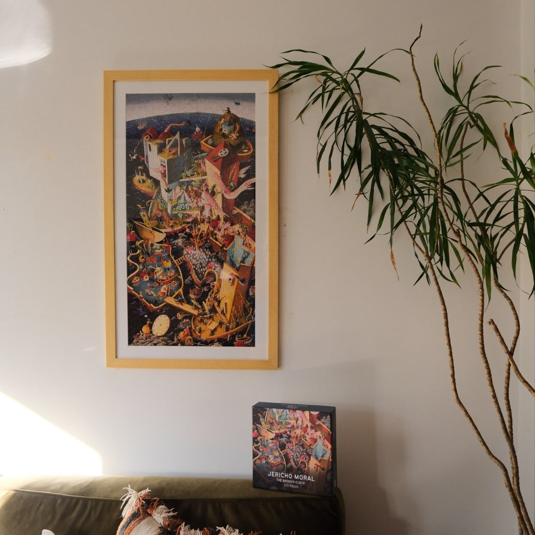 The Broken Clock by Jericho Moral - Framed Puzzle Edition